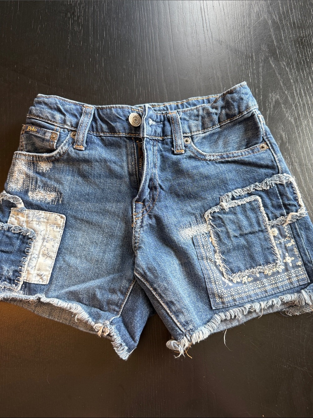 Ralph Lauren Blue Patchwork Denim Shorts